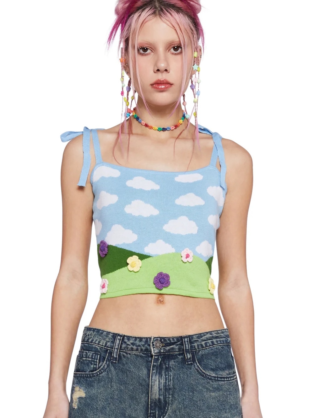 Dolls Kill Delia’s Peaceful Acres Crop Top Sweater